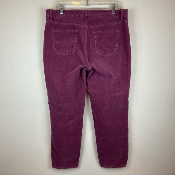 Talbots Flawless Five-Pocket Petite Boyfriend Burgundy Corduroy Pants Size 16P - Picture 5 of 8